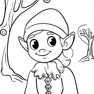 Halaman Mewarna Elf Ceria Di Wonderland Musim Sejuk 136234-67910