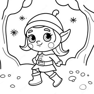 Halaman Mewarna Elf Ceria Di Wonderland Musim Sejuk 136234-67912