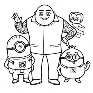 Halaman Mewarna Gru Dan Minion 137081-68717