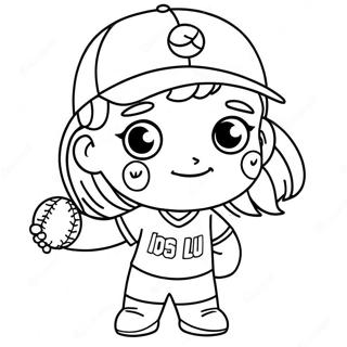 Halaman Mewarna Pemain Softball Comel 137312-68894