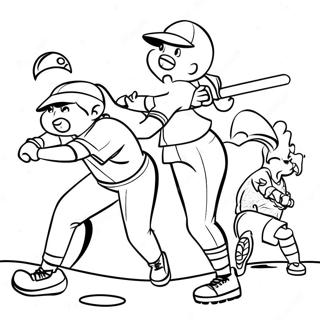 Halaman Mewarna Permainan Softball Menarik 137314 68901
