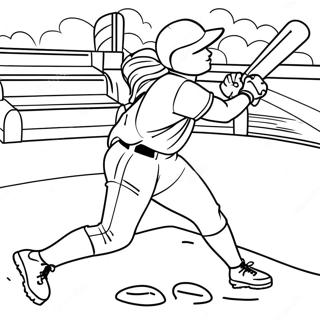 Halaman Mewarna Permainan Softball Menarik 137314 68902