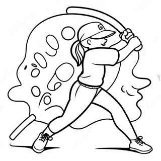 Halaman Mewarna Permainan Softball Menarik 137314 68903