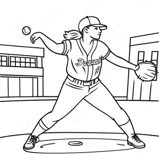 Saya Cinta Softball Halaman Mewarna