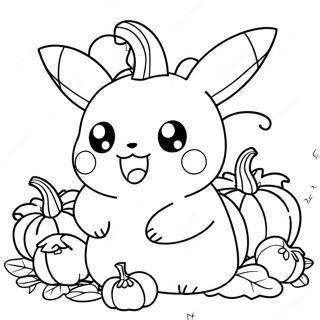Halaman Mewarna Pikachu Menawan Dalam Labu 137542-69073