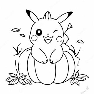 Halaman Mewarna Pikachu Menawan Dalam Labu 137542-69074