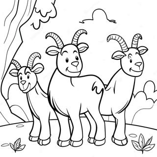 3 Billy Goats Gruff Halaman Mewarna