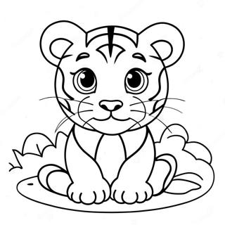 Halaman Mewarna Anak Harimau Baby Yang Menawan Halaman Mewarna