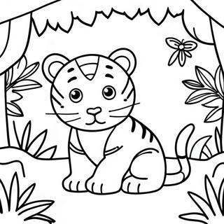 Harimau Baby Halaman Mewarna