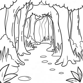 Halaman Mewarna Pemandangan Hutan Yang Menawan 138106-69516