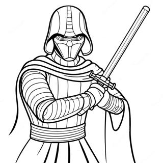Halaman Mewarna Kylo Ren Dengan Lightsaber 138208-69595