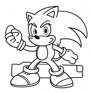 Halaman Mewarna Sonic Yang Berani 138417 69766