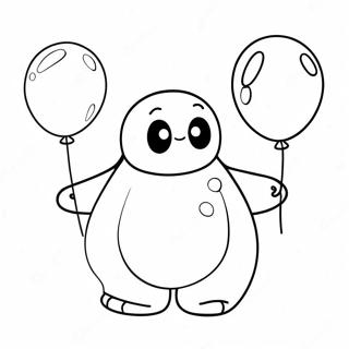 Halaman Mewarna Baymax Comel Dengan Belon 138439-69773