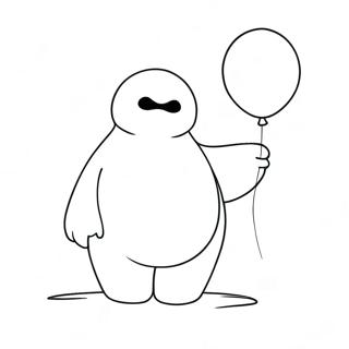 Halaman Mewarna Baymax Comel Dengan Belon 138439-69774