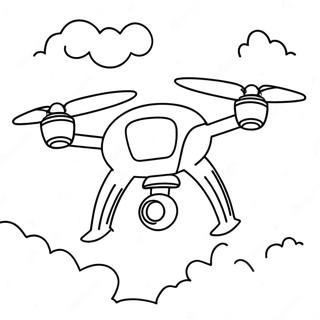 Halaman Mewarna Drone Perlumbaan Meluncur Melalui Awan 138671-69962