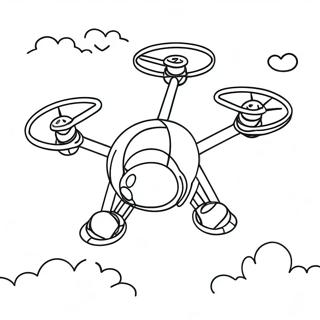 Halaman Mewarna Drone Perlumbaan Meluncur Melalui Awan 138671-69963