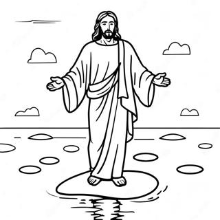 Gambar Mewarna Yesus Berjalan Di Atas Air 138746-70017
