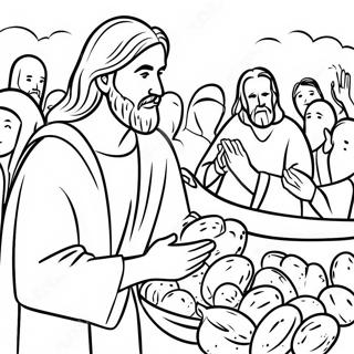 Gambar Mewarna Yesus Memberi Makan 5000 138747-70021