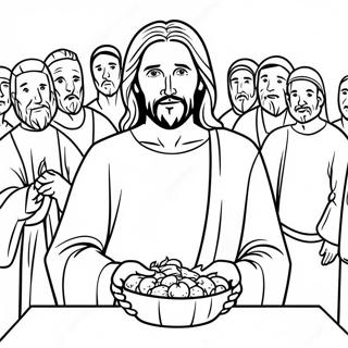 Gambar Mewarna Yesus Memberi Makan 5000 138747-70022