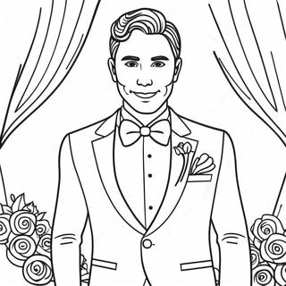 Pengantin Lelaki Menawan Dalam Tuxedo Gambar Mewarna 13874-3030