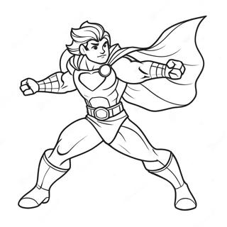 Halaman Mewarna Super Hero Berani Dalam Aksi 138924-70157