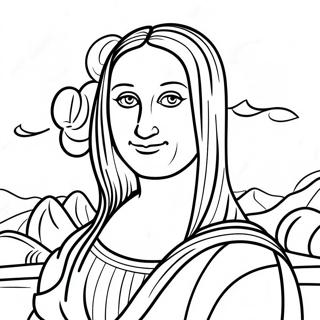 Halaman Mewarna Mona Lisa Tersenyum Leonardo Da Vinci 139103-70296