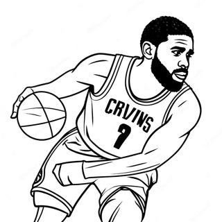 Halaman Mewarna Kyrie Irving Menggiring Bola Keranjang 139232-70393