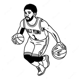 Halaman Mewarna Kyrie Irving Menggiring Bola Keranjang 139232-70394