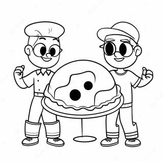 Halaman Mewarna Watak Hari Pi Yang Lucu 139260-70424