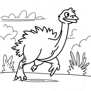 Halaman Mewarna Emu Petualang Berlari 139312-70467