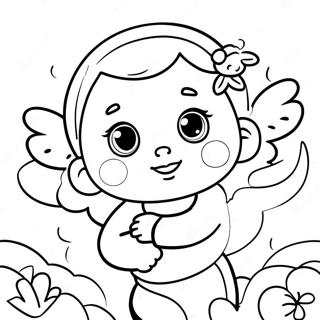 Halaman Mewarna Malaikat Kecil Yang Ceria 139413-70537