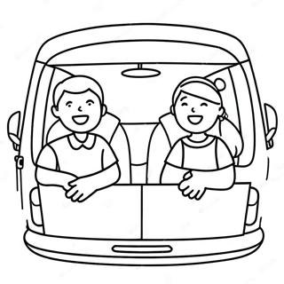 Halaman Mewarna Keluarga Bahagia Dalam Van 139565-70659