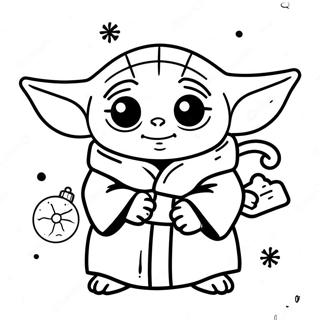 Halaman Mewarna Baby Yoda Krismas 139639-70712