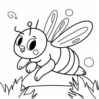 Laman Mewarna Bumblebee Dengan Pelangi 14442-3155