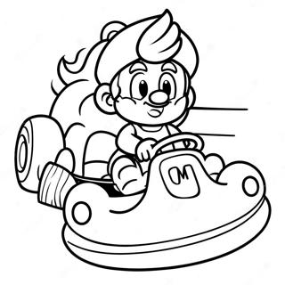 Halaman Mewarna Puteri Peach Berlumba Mario Kart 14621-3195