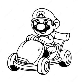 Halaman Mewarna Luigi Memandu Mario Kart 14622-3198