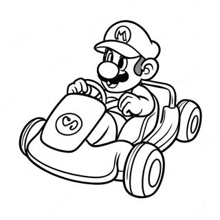Halaman Mewarna Luigi Memandu Mario Kart 14622-3199