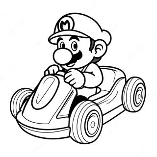 Halaman Mewarna Luigi Memandu Mario Kart 14622-3200