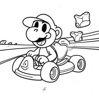 Halaman Mewarna Yoshi Di Litar Mario Kart 14623-3202