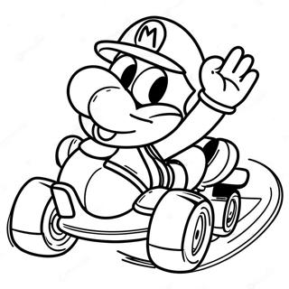Halaman Mewarna Yoshi Di Litar Mario Kart 14623 3203