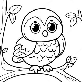 Halaman Mewarna Burung Hantu Bayi Yang Comel 14706-3212