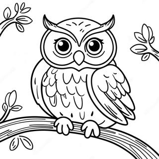 Halaman Mewarna Burung Hantu Tua Yang Bijak Duduk Di Dahan 14707-3216