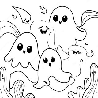 Halaman Mewarna Hantu Menyeramkan Terapung 15085-3290