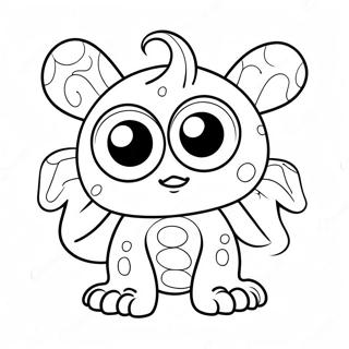 Halaman Mewarna Monster Comel Dengan Mata Besar 15435-3373