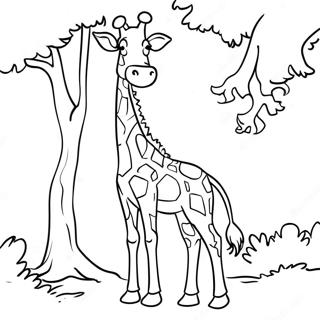 Halaman Mewarna Giraffe Makan Dari Pokok 15623-3422