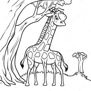 Halaman Mewarna Giraffe Makan Dari Pokok 15623-3423