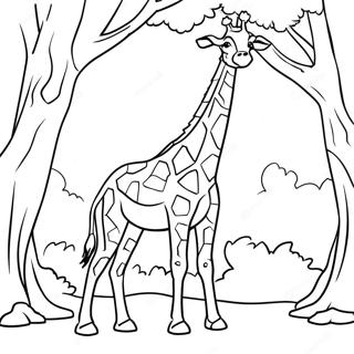 Halaman Mewarna Giraffe Makan Dari Pokok 15623-3424