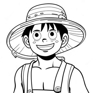 Luffy Dengan Topi Jerami Halaman Mewarna 15799-3448