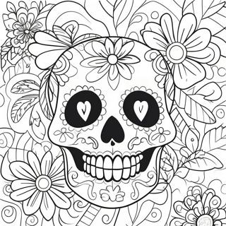 Sugar Skull Halaman Mewarna