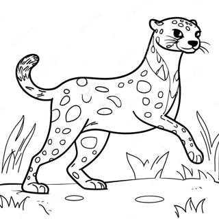 Halaman Mewarna Cheetah Berbintik Berlari 17887-3902